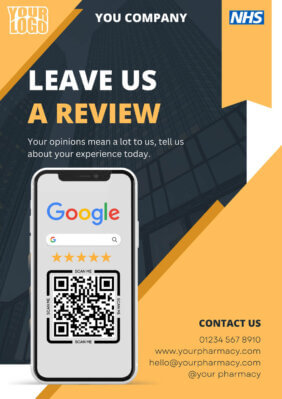 leave us a google review poster